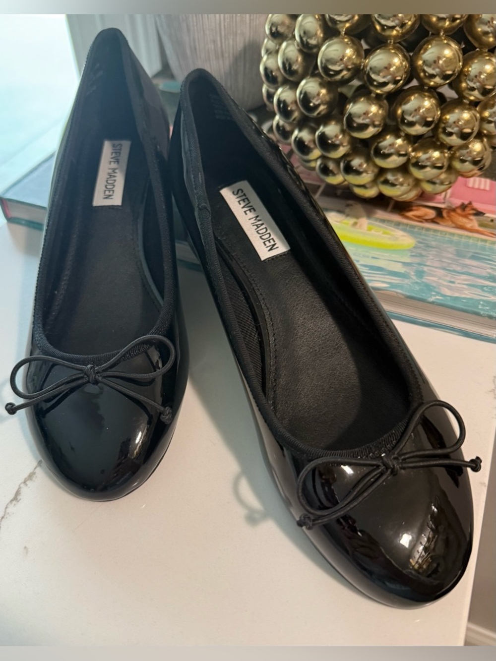 Steve Madden Black Cherish Ballet Pumps size 7.5 - Picture 3 of 5